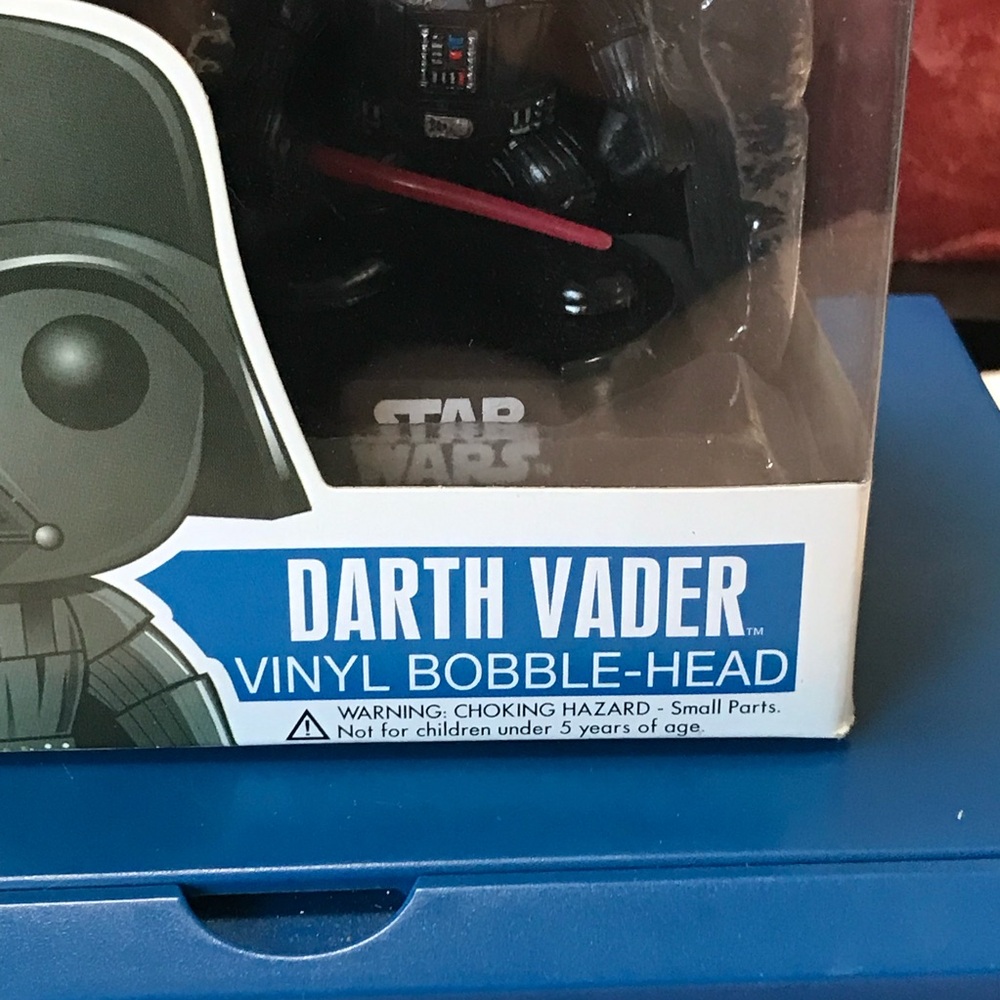 Funko Pop Star Wars Darth Vader #01 Vinyl Bobblehead Large Letter Font Blue Box - Picture 5 of 11